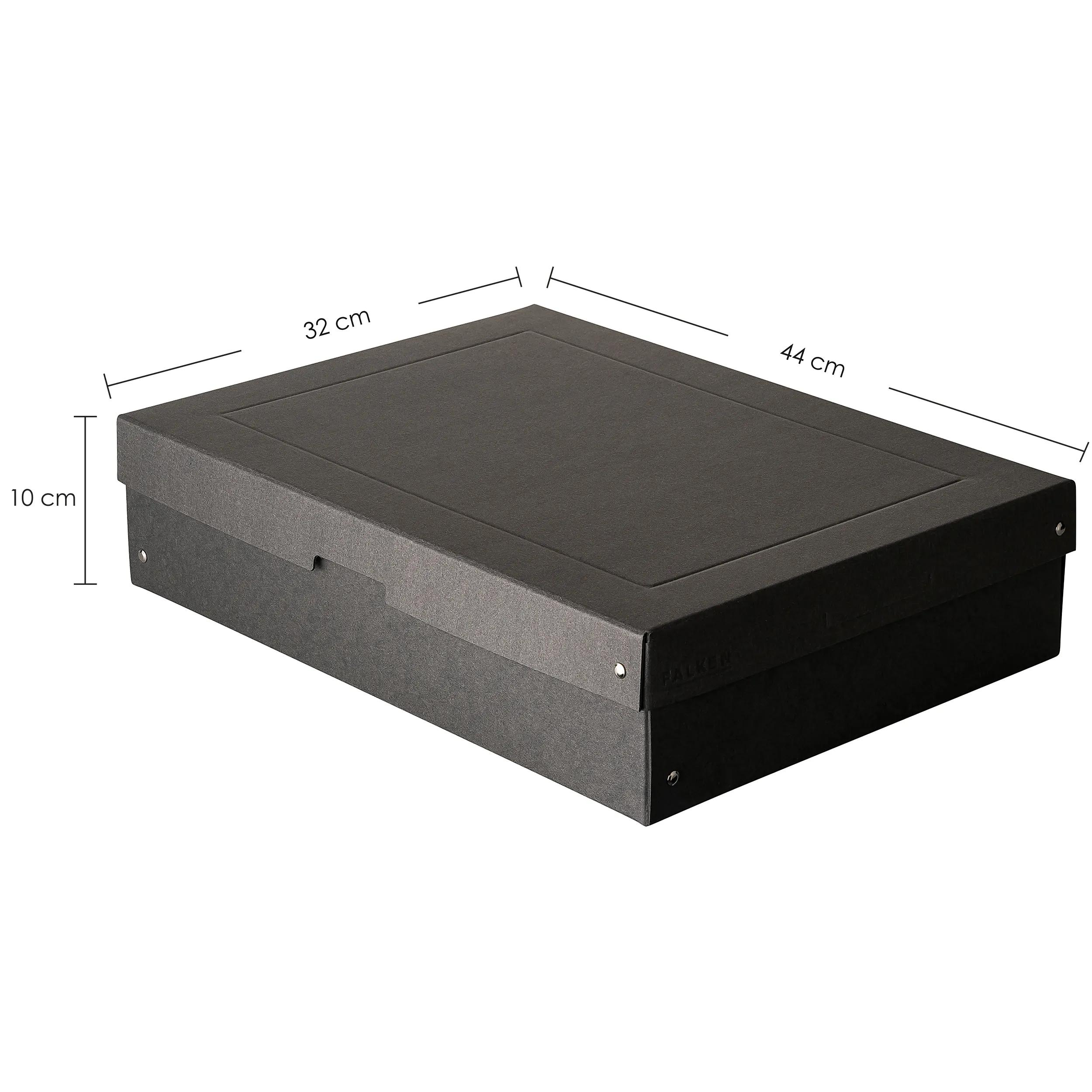Caja de almacenamiento gris oscuro de 44x32x10 cm.