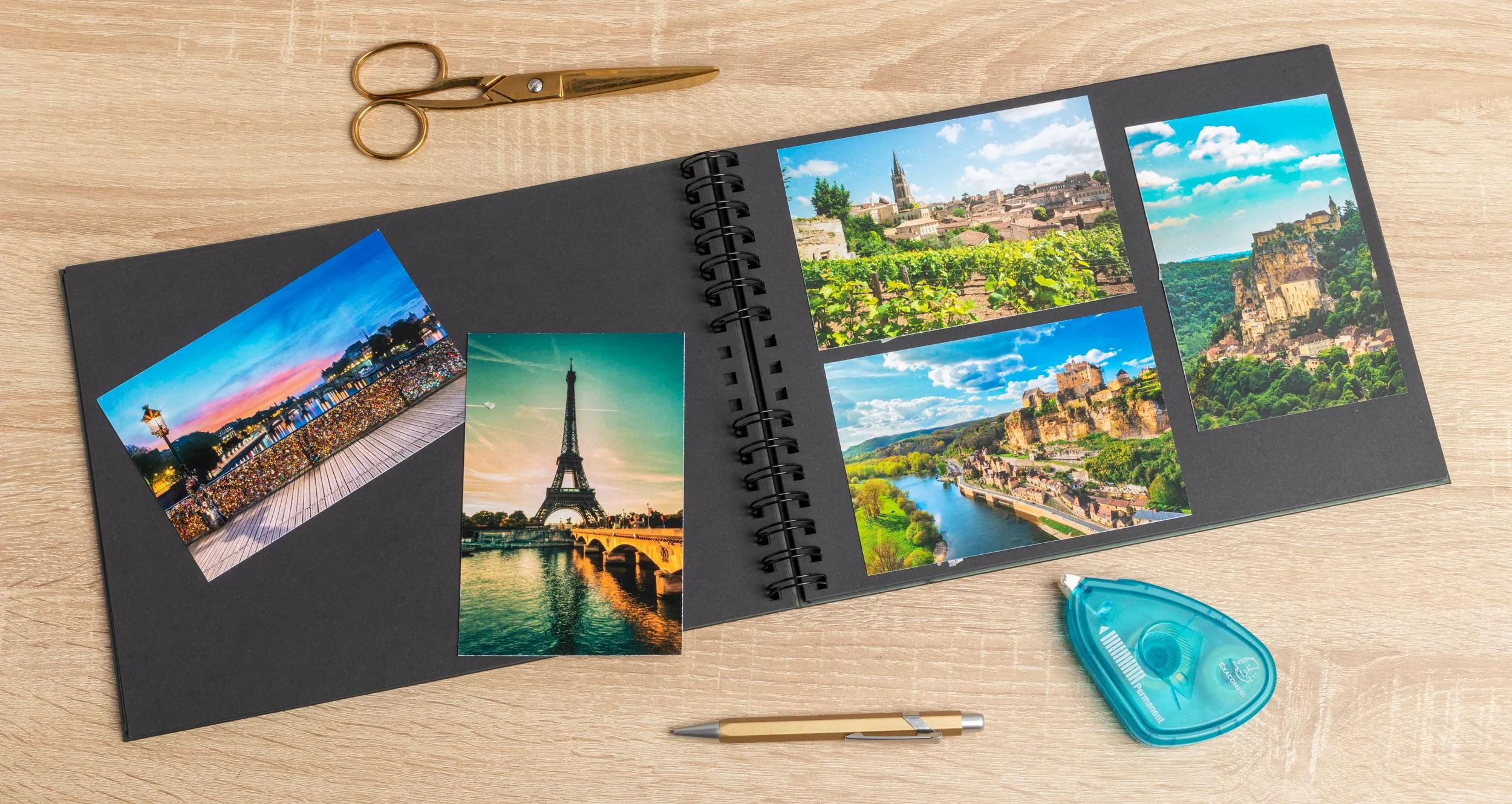 Un álbum de fotos de viajes de París y Francia.