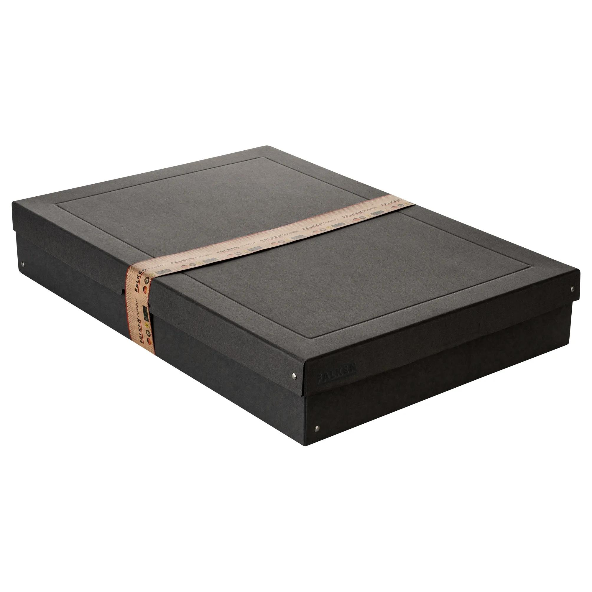 Caja de almacenamiento Falken PureBox negra con banda.
