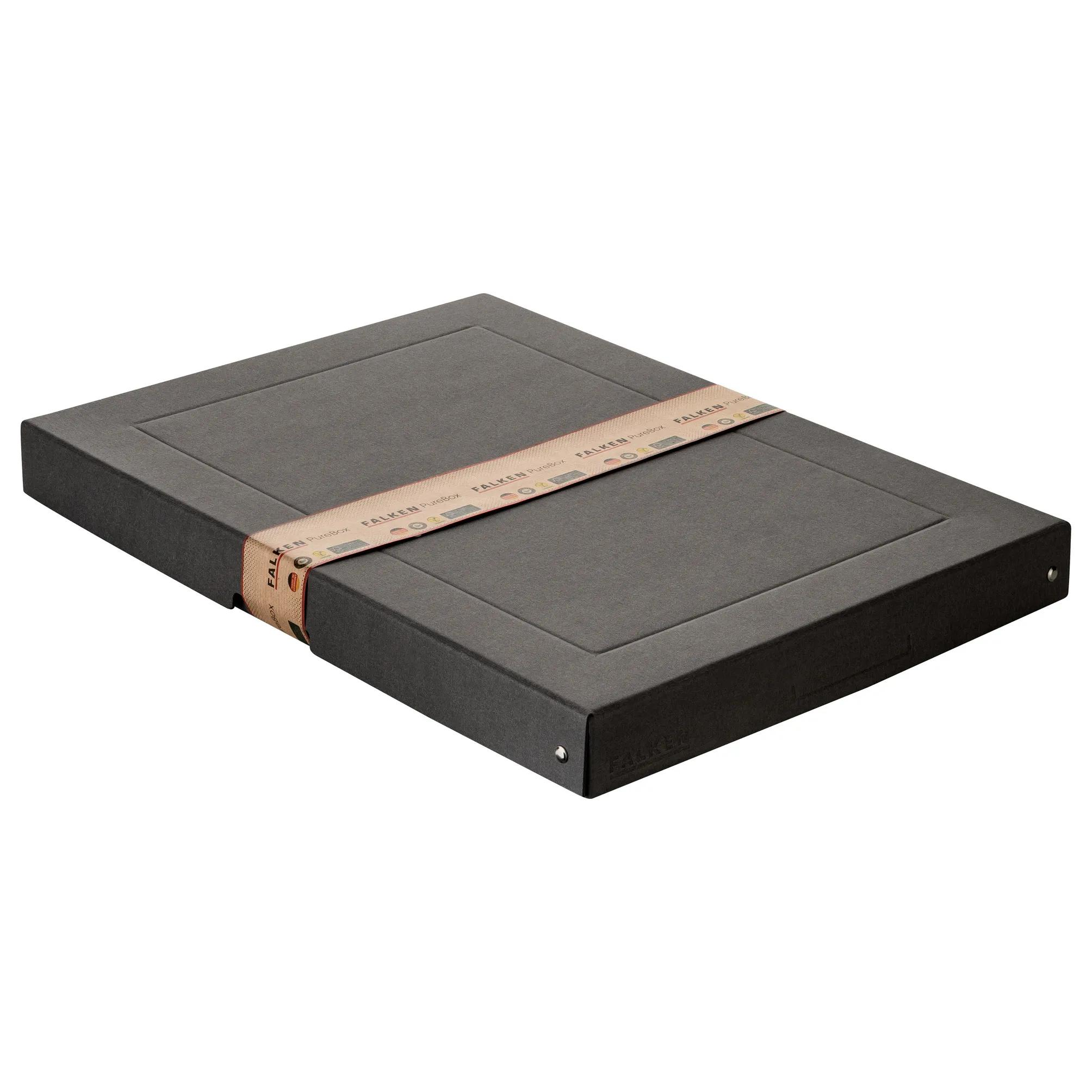 Carpeta gris oscuro con banda marrón impresa con 