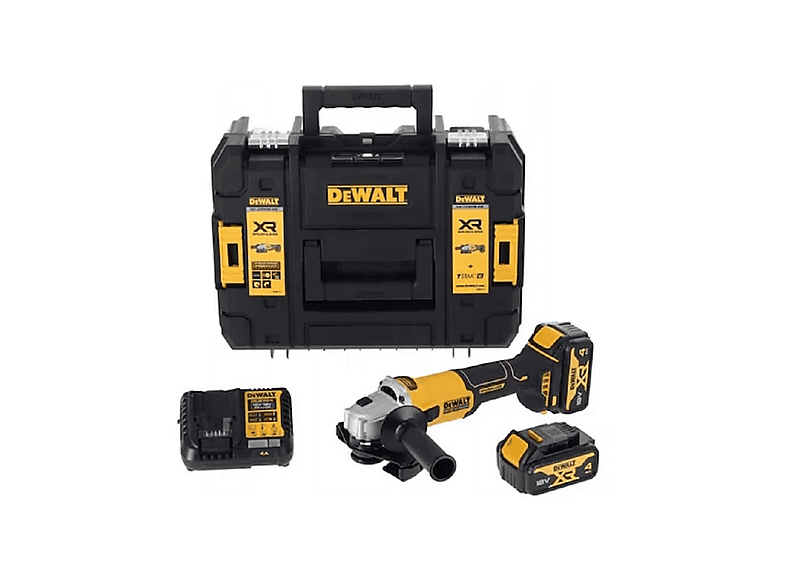 DEWALT DCG407M2T 18 V Çift Akülü 4 Ah Avuç Taşlama Makinesi