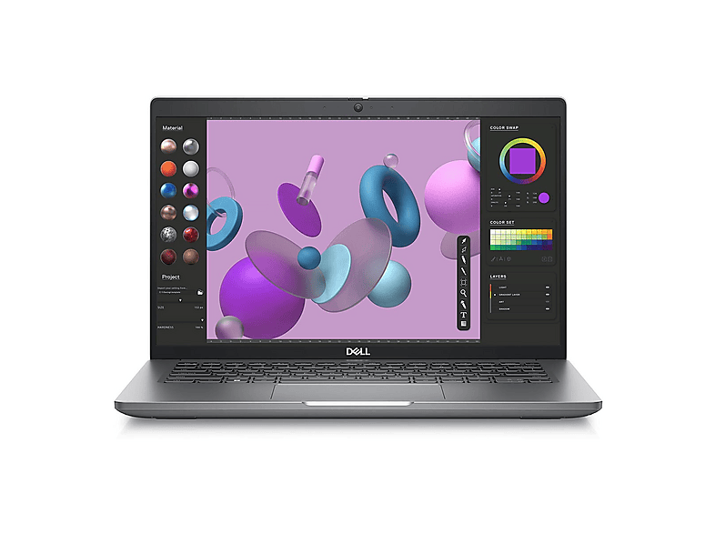 DELL Precision 3480, notebook, mit 14 Zoll Display Touchscreen, Intel® Core™ i5, 16 GB RAM, 256 GB SSD, Intel® Iris® Xᵉ, grau, Windows 11 Pro