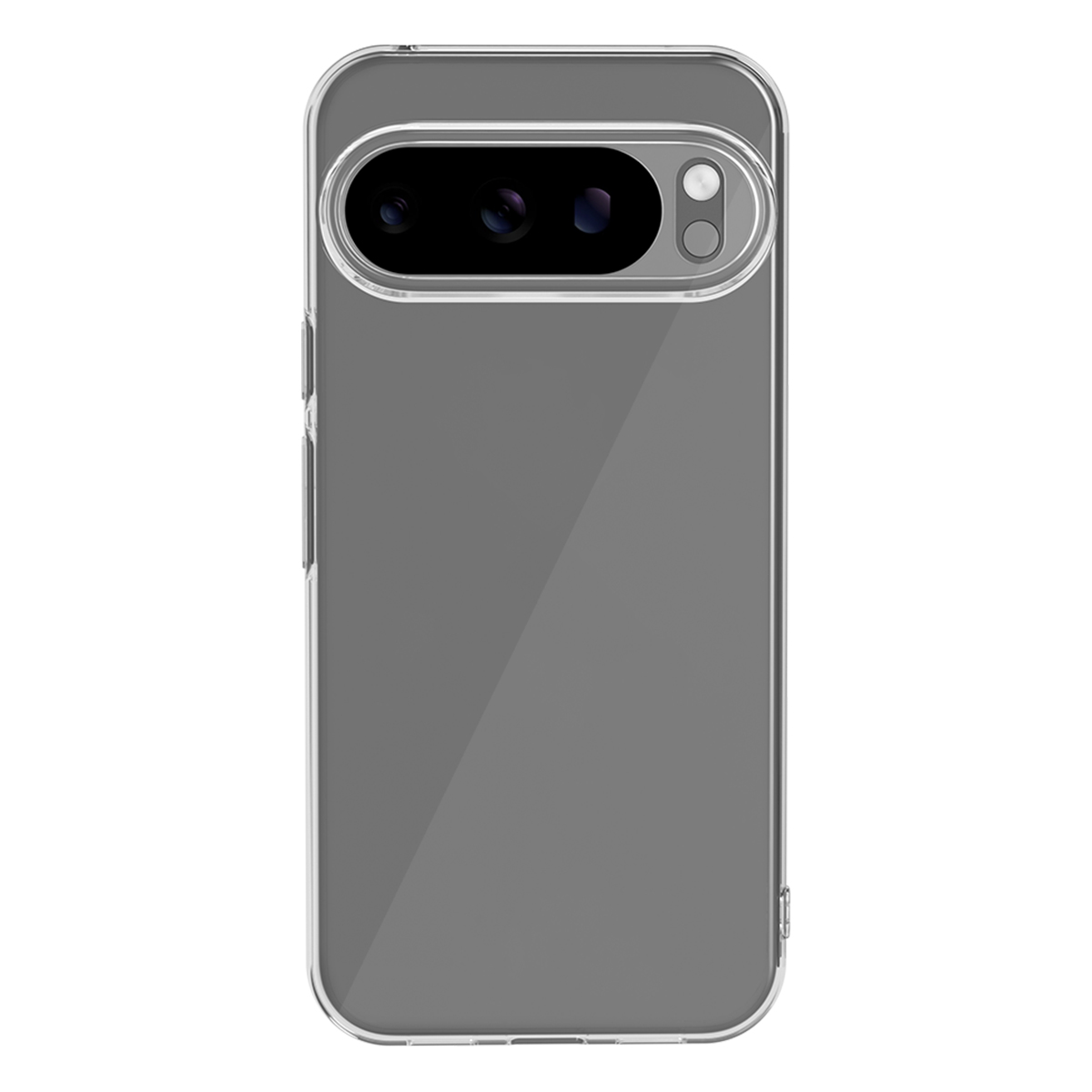 Custodia trasparente per telefono con ritaglio orizzontale fotocamera.