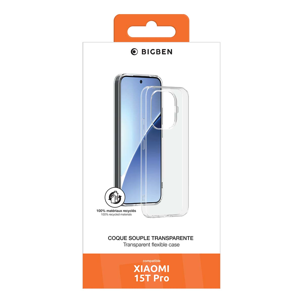 Confezione per una custodia trasparente per Xiaomi 15T Pro.