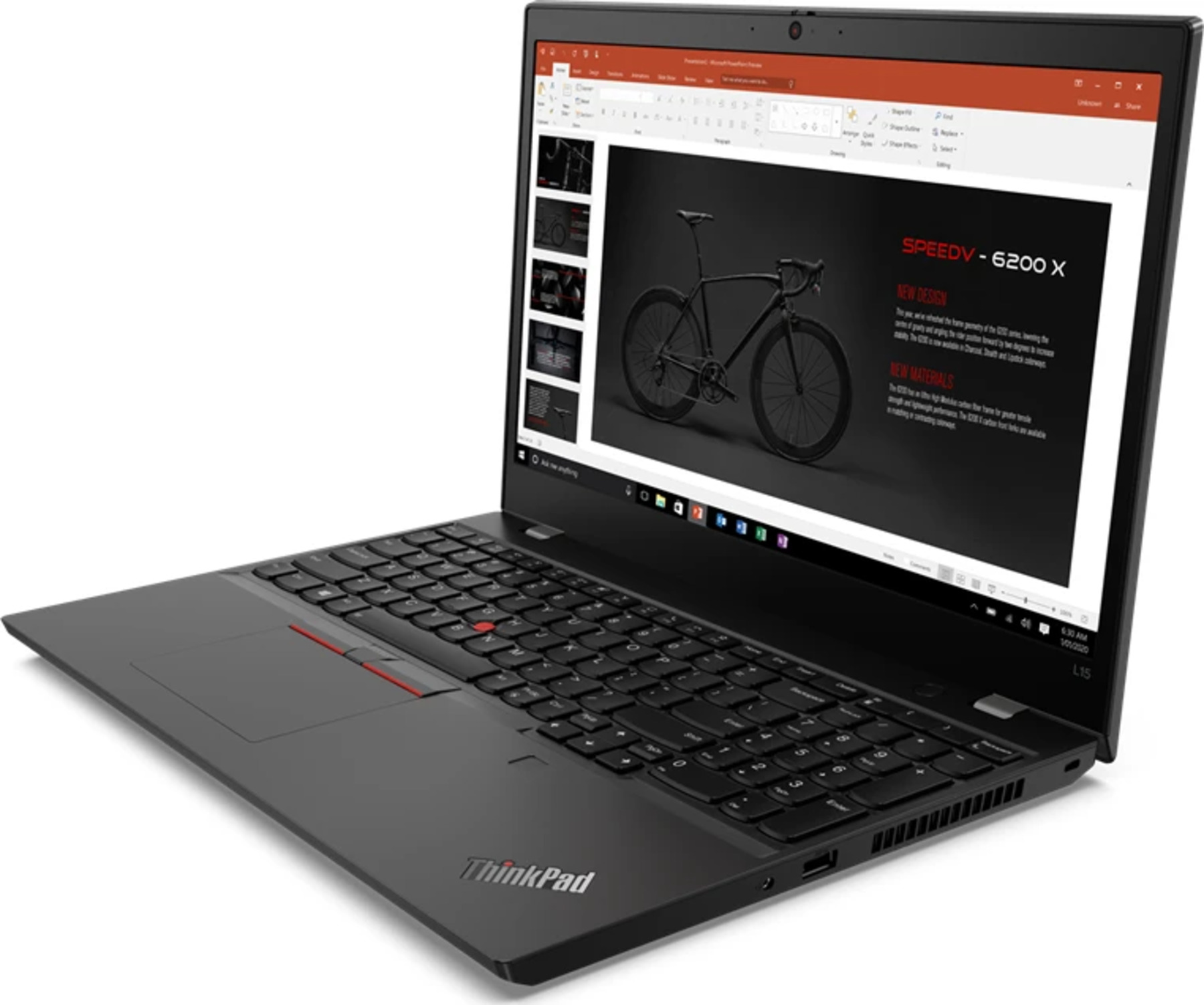 Ein schwarzer Laptop mit einem Bild eines Fahrrads auf dem Bildschirm.