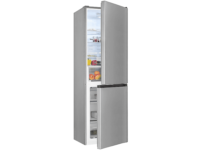 EXQUISIT KGC320-100-NF-010A  inoxlook Kühlgefrierkombination (A, 107,68 kWh, 1880 mm hoch, Edelstahloptik)