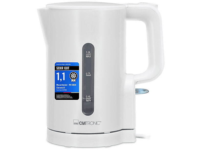 CLATRONIC WK 3834 Wasserkocher, Weiß