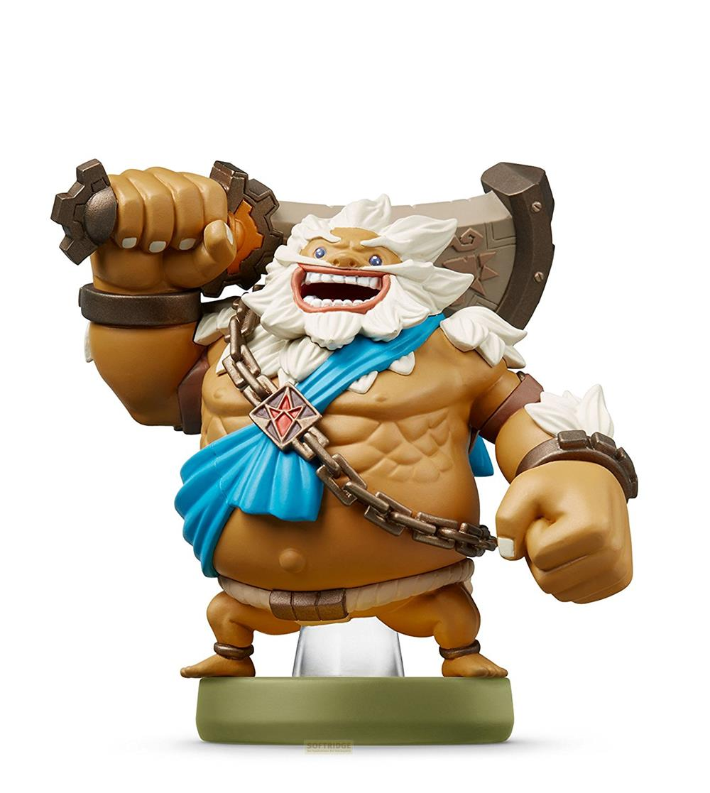 Eine Figur eines fettleibigen Mannes mit weißem Bart und blauer Schärpe, der eine Axt hält.