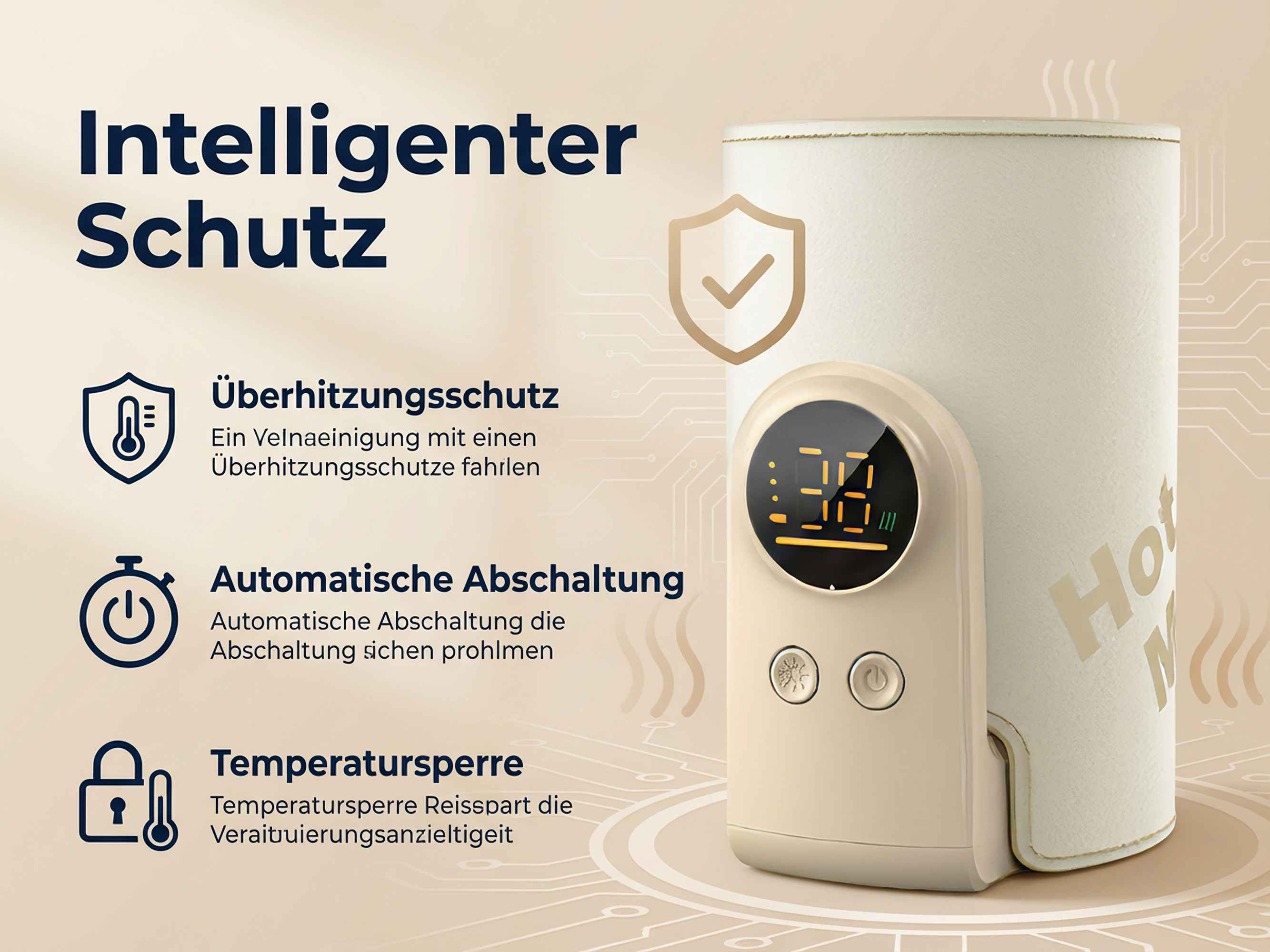 Intelligenter Schutz mit Temperaturregelung und Abschaltung.