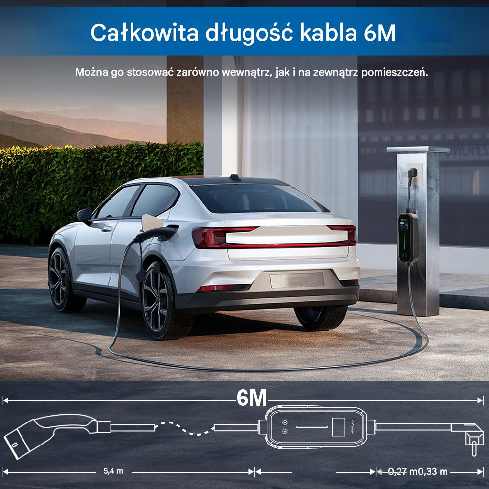 Srebrny samochód elektryczny ładuje się na stacji ładowania.