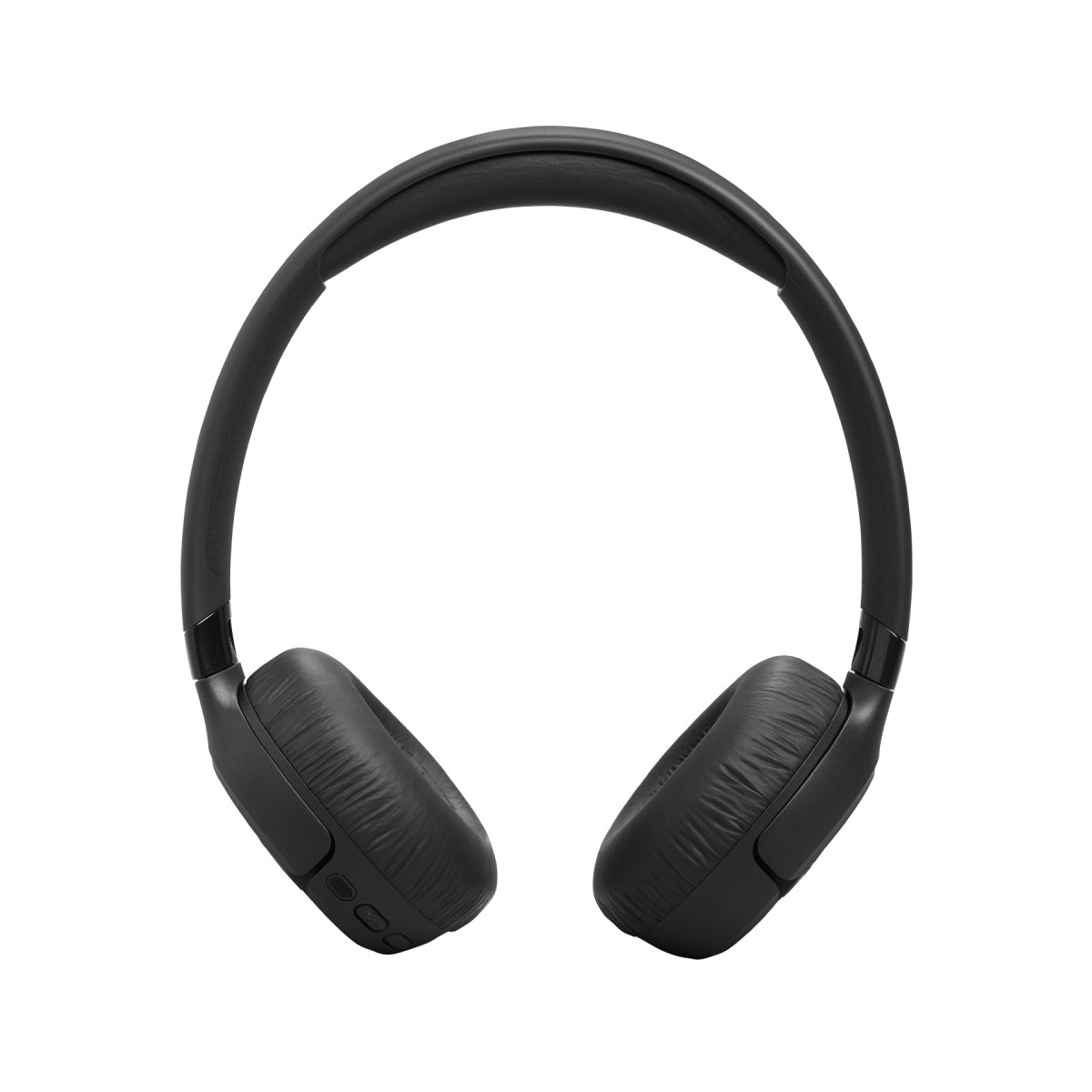 Casque noir avec écouteurs rembourrés et arceau réglable.