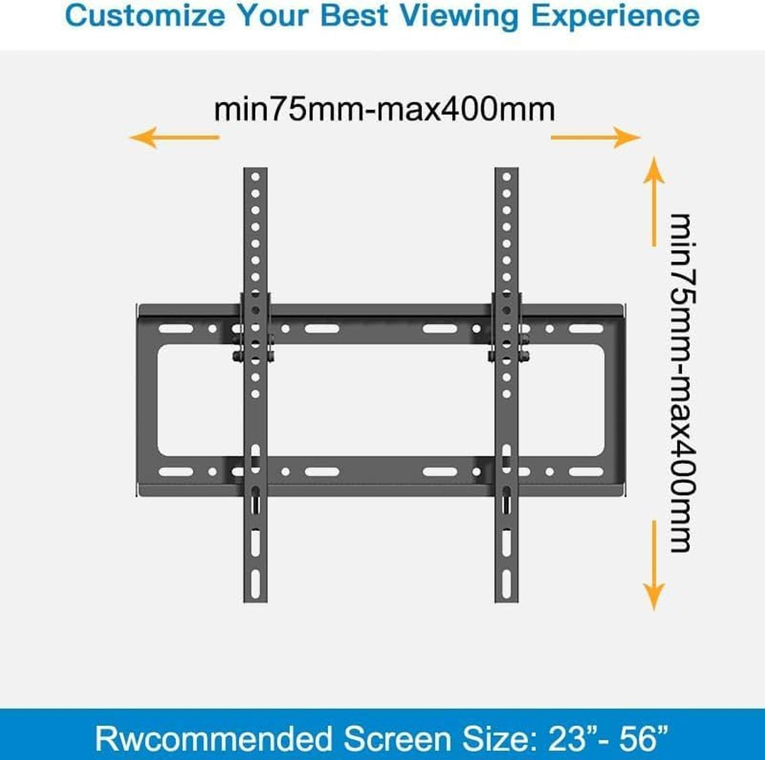 Schwarz TV-Wandhalterung für 23-56 Zoll, 75-400mm VESA.