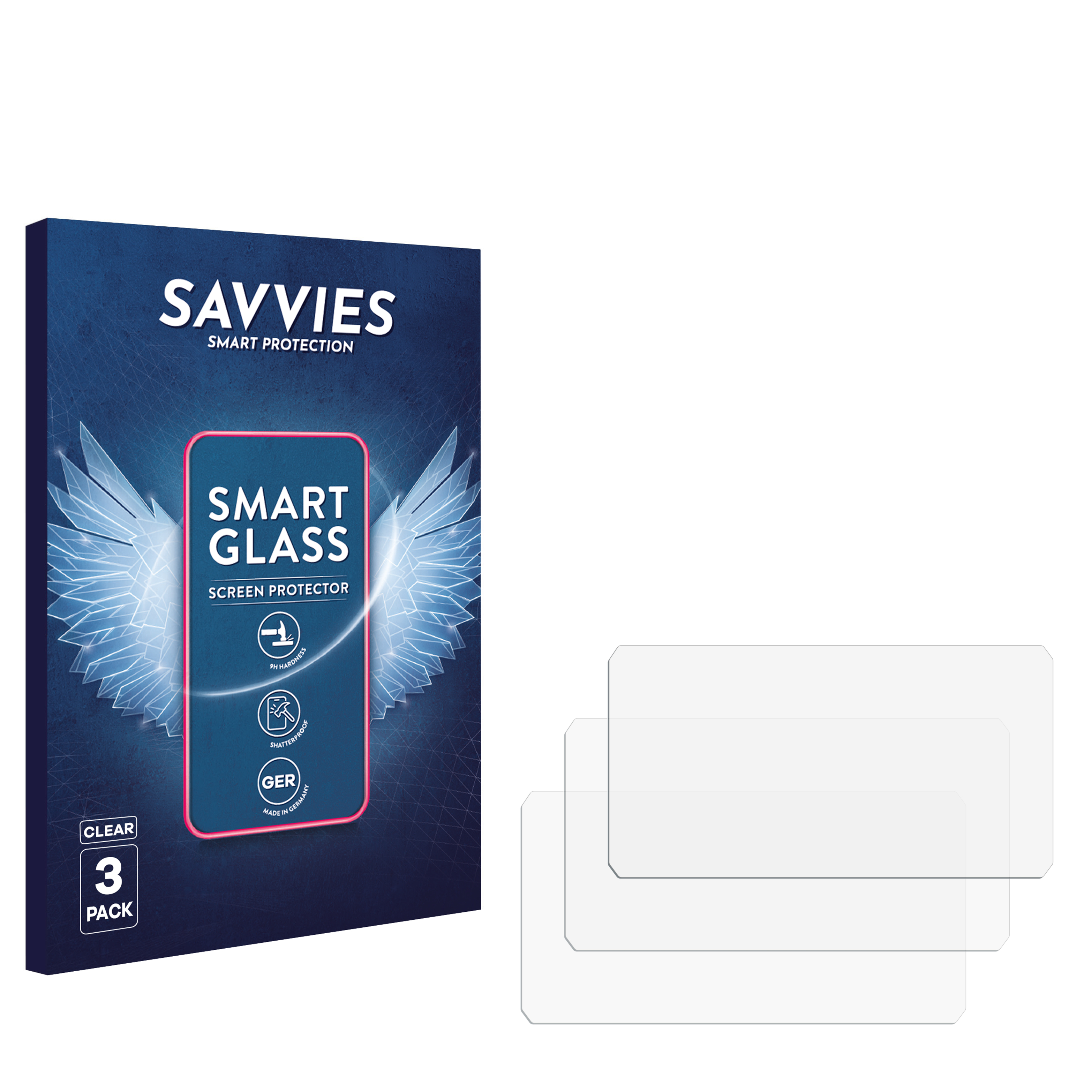Savvies Smart Glass Displayschutzfolie, 3er Pack. Klare Schutzfolien.