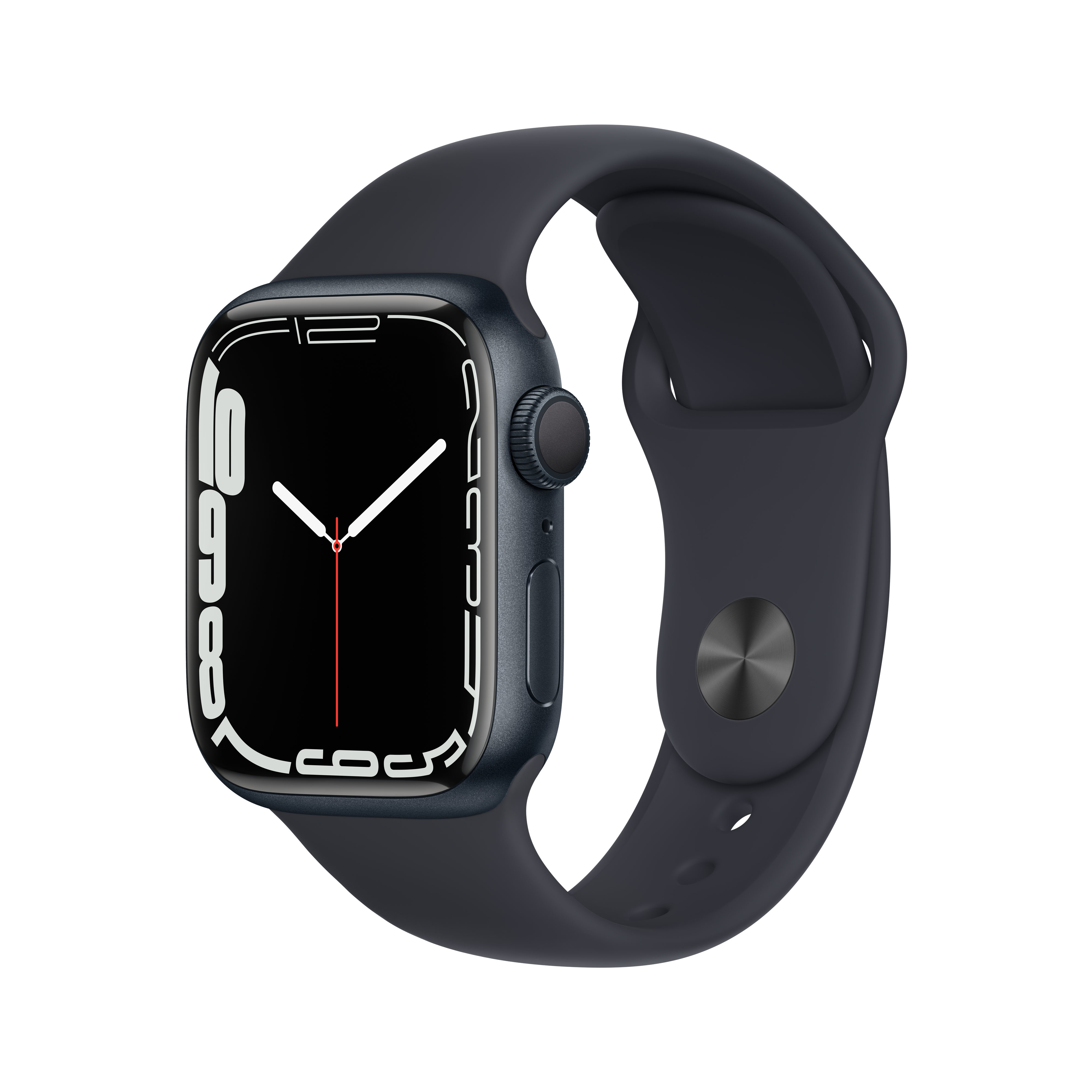 Dunkelgraue Smartwatch mit schwarzem Zifferblatt und digitaler Anzeige.