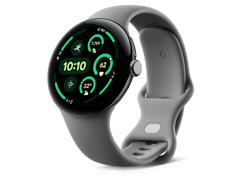 GOOGLE Pixel Watch 3 Google Pixel Watch 3 LTE Aluminium Fluoroelastomer, S/L, Grau