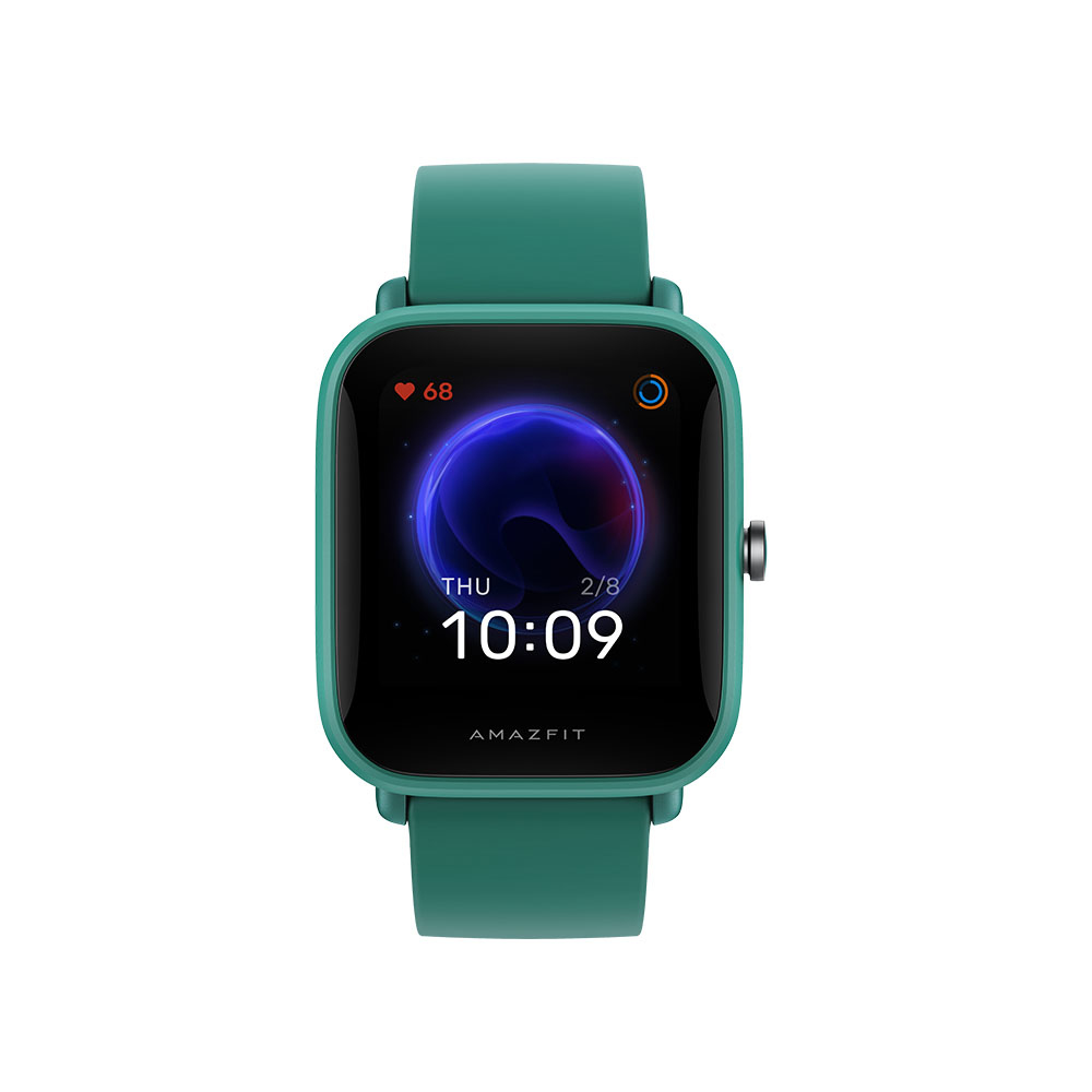 Orologio smart verde con display digitale che mostra le 10:09.