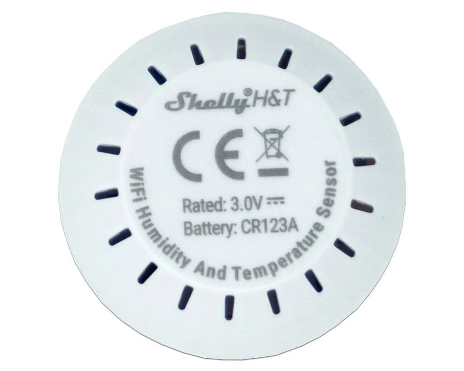 Retro rotondo bianco del sensore WiFi di umidità e temperatura Shelly H&T con marchio CE.