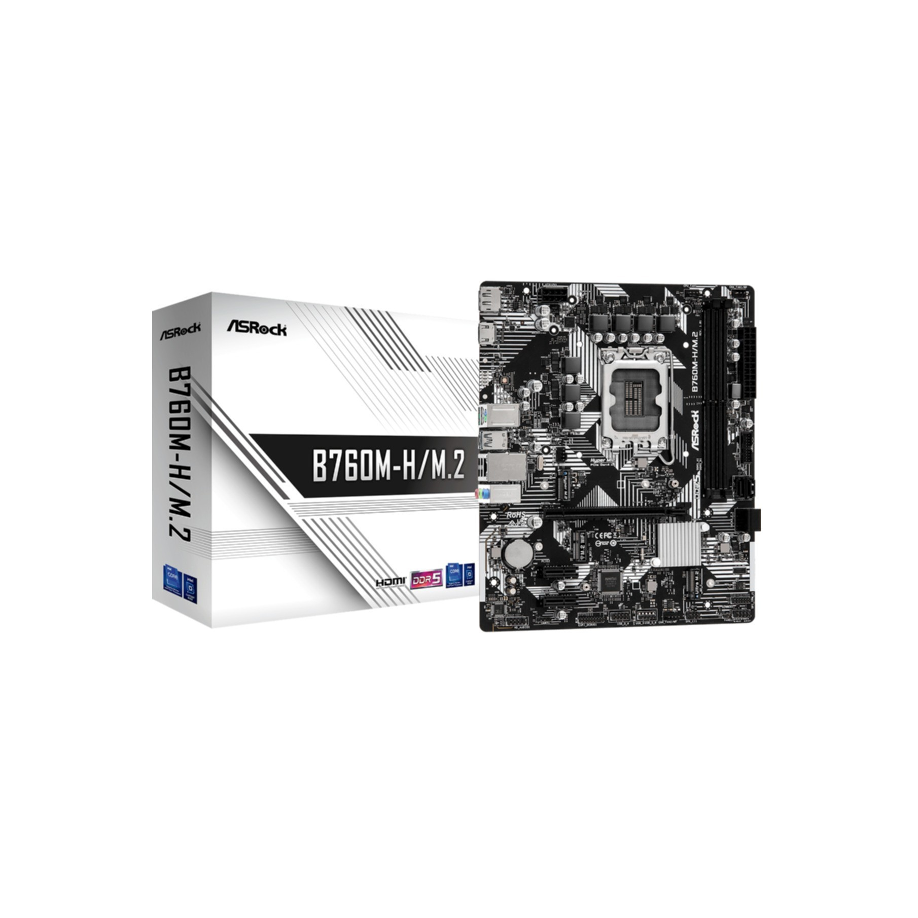 Płyta główna ASRock B760M-H/M.2 i jej opakowanie.