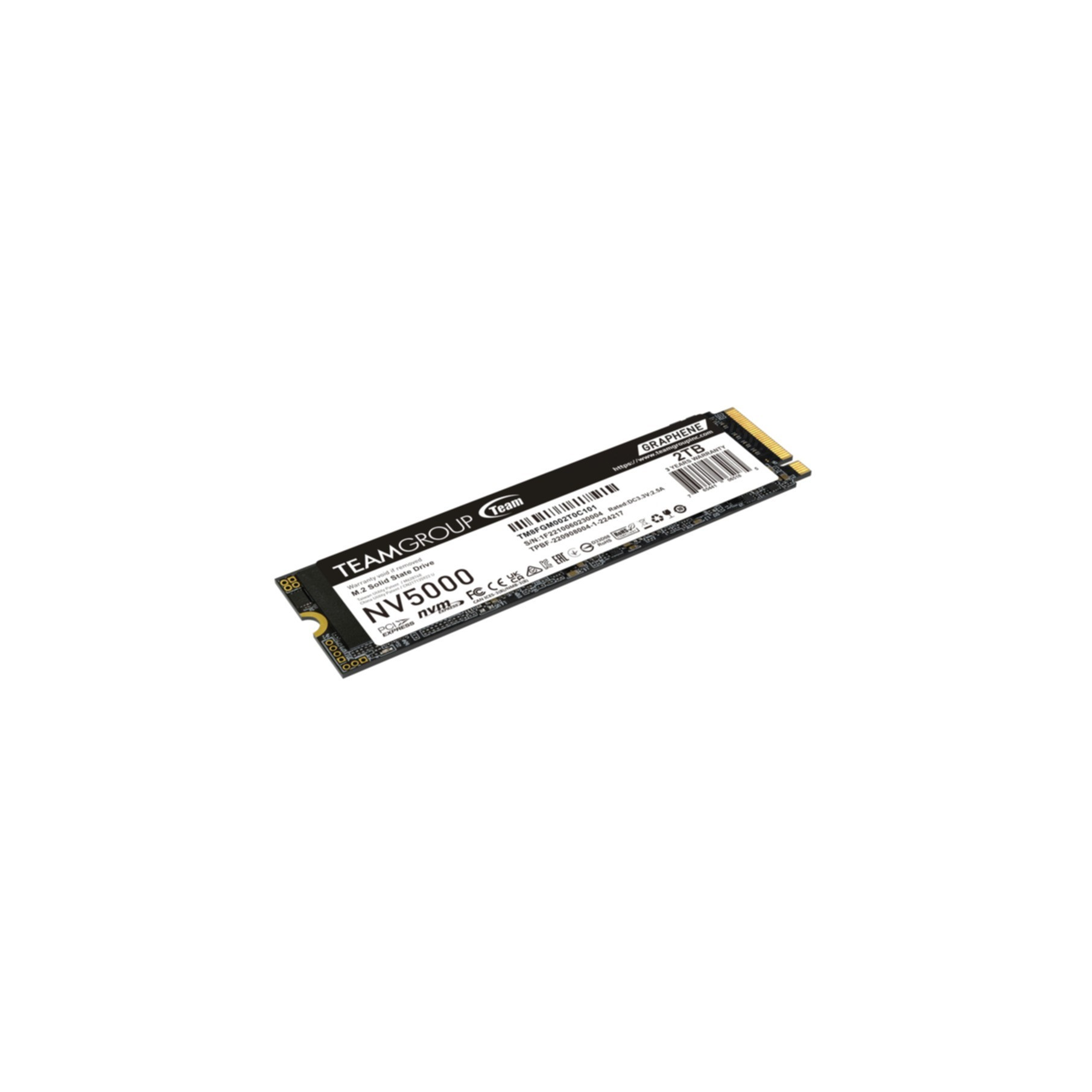 Un SSD M.2 Teamgroup NV5000 de 2TB con disipador de grafeno.
