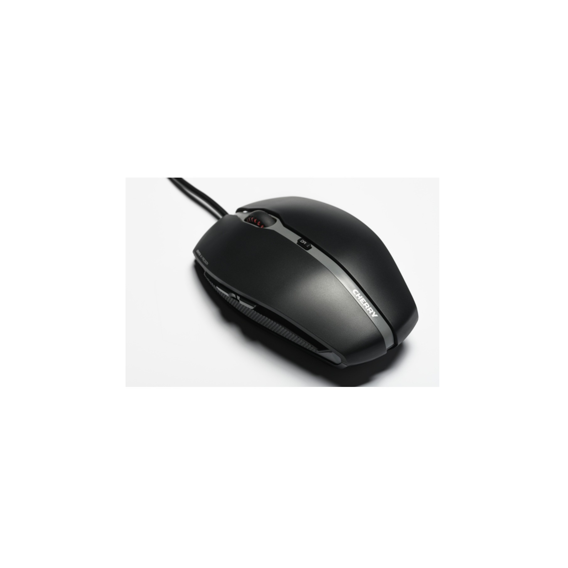 Ratón gaming negro CHERRY con cable y botón DPI.