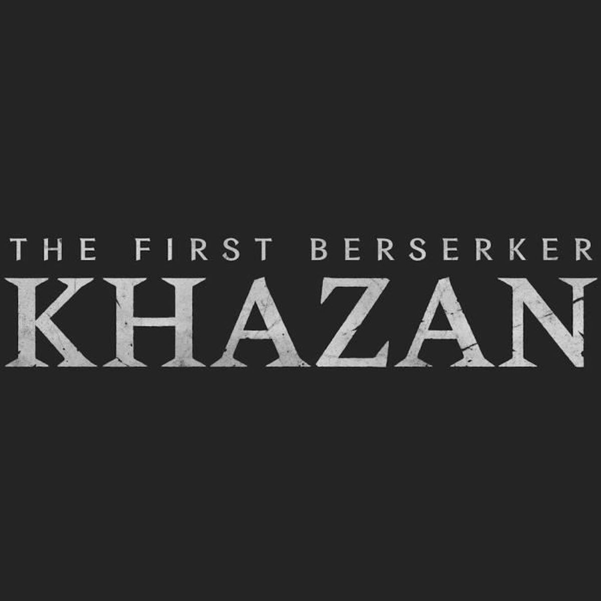 Il titolo 'THE FIRST BERZERKER KHAZAN' in bianco su sfondo nero.
