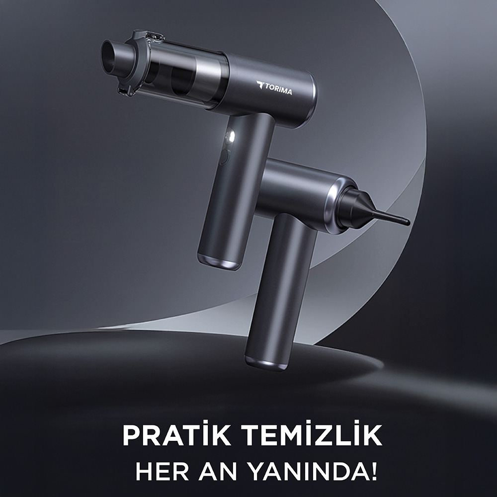 Görünür toz haznesine sahip iki adet koyu renkli, kablosuz el süpürgesi.