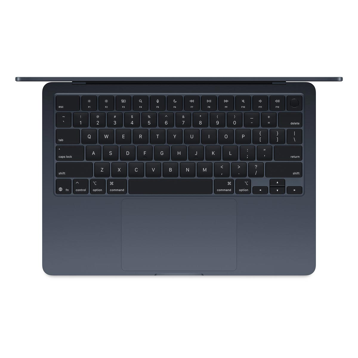 Ciemnoszare klawiatura i gładzik laptopa, zbliżenie.