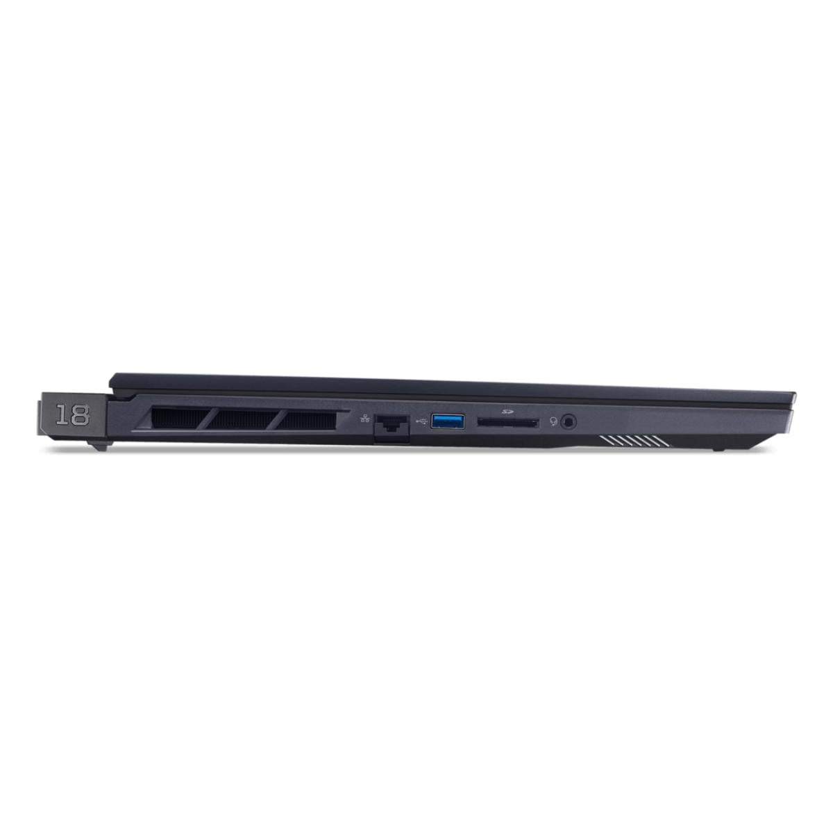 Ein Laptop-Profil mit Anschlüssen wie USB und SD-Kartenleser.