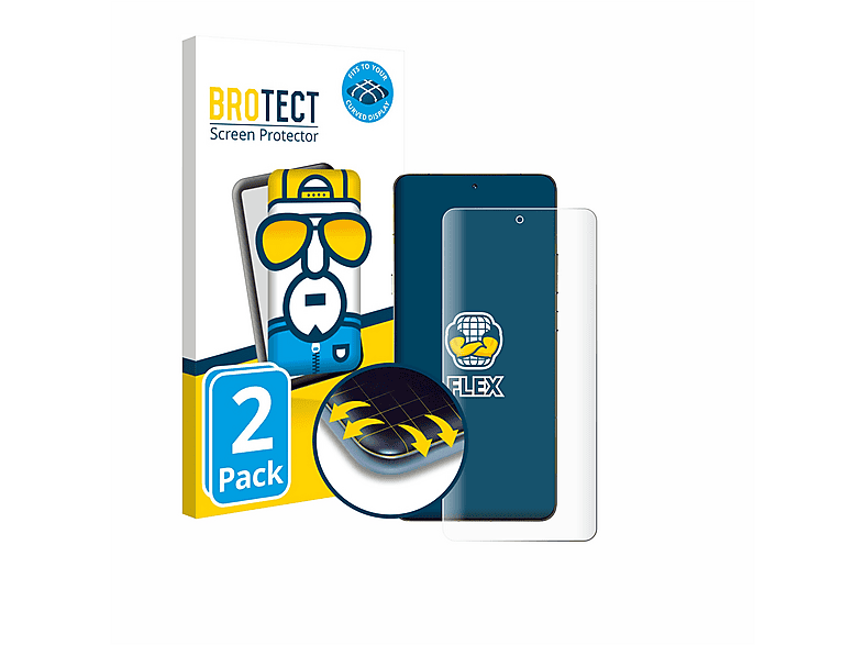 BROTECT Full Cover Screen Protector for Motorola Edge (2 Piece) - Full Screen Protector, 3D Curved