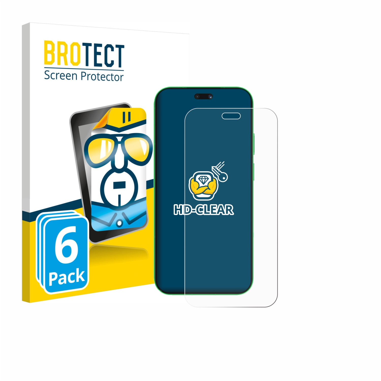 BROTECT Displayschutz, 6er Pack, mit Handy und Schutzfolie.