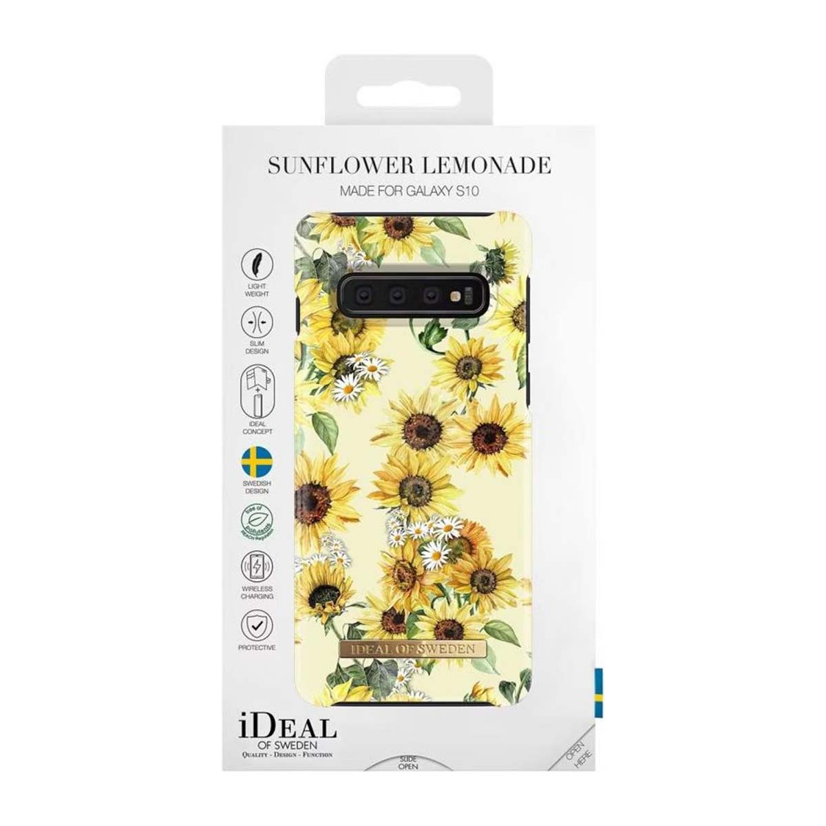 Confezione per cover Sunflower Lemonade per Galaxy S10, con disegno floreale.