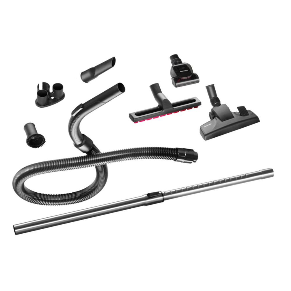 Wąż odkurzacza, rura teleskopowa i akcesoria.