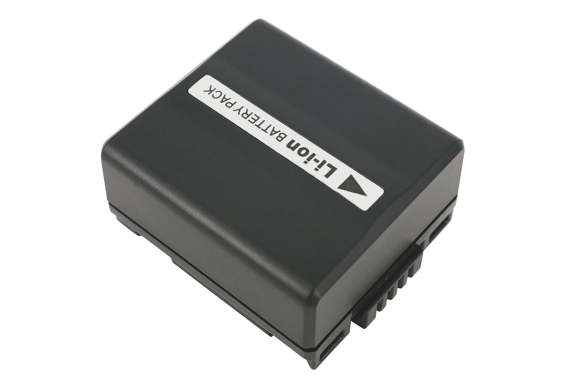 Dunkelgrauer Akku mit "Li-ion BATTERY PACK" Aufschrift und Pfeil.