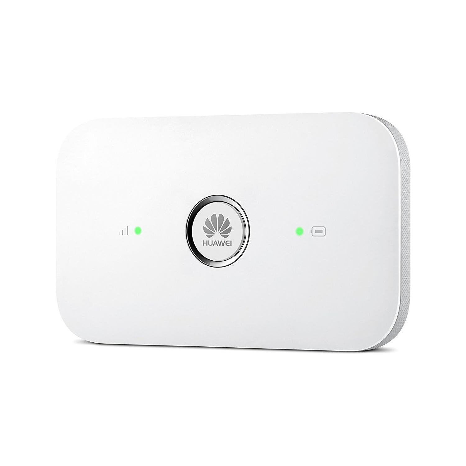 Un hotspot Huawei Mobile WiFi bianco con spie luminose.