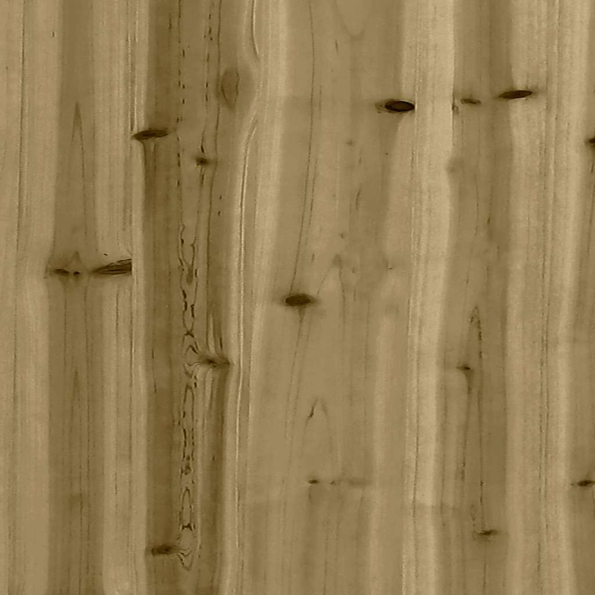 Pannelli in legno con venatura verticale e nodi, tonalità marrone chiaro e beige.