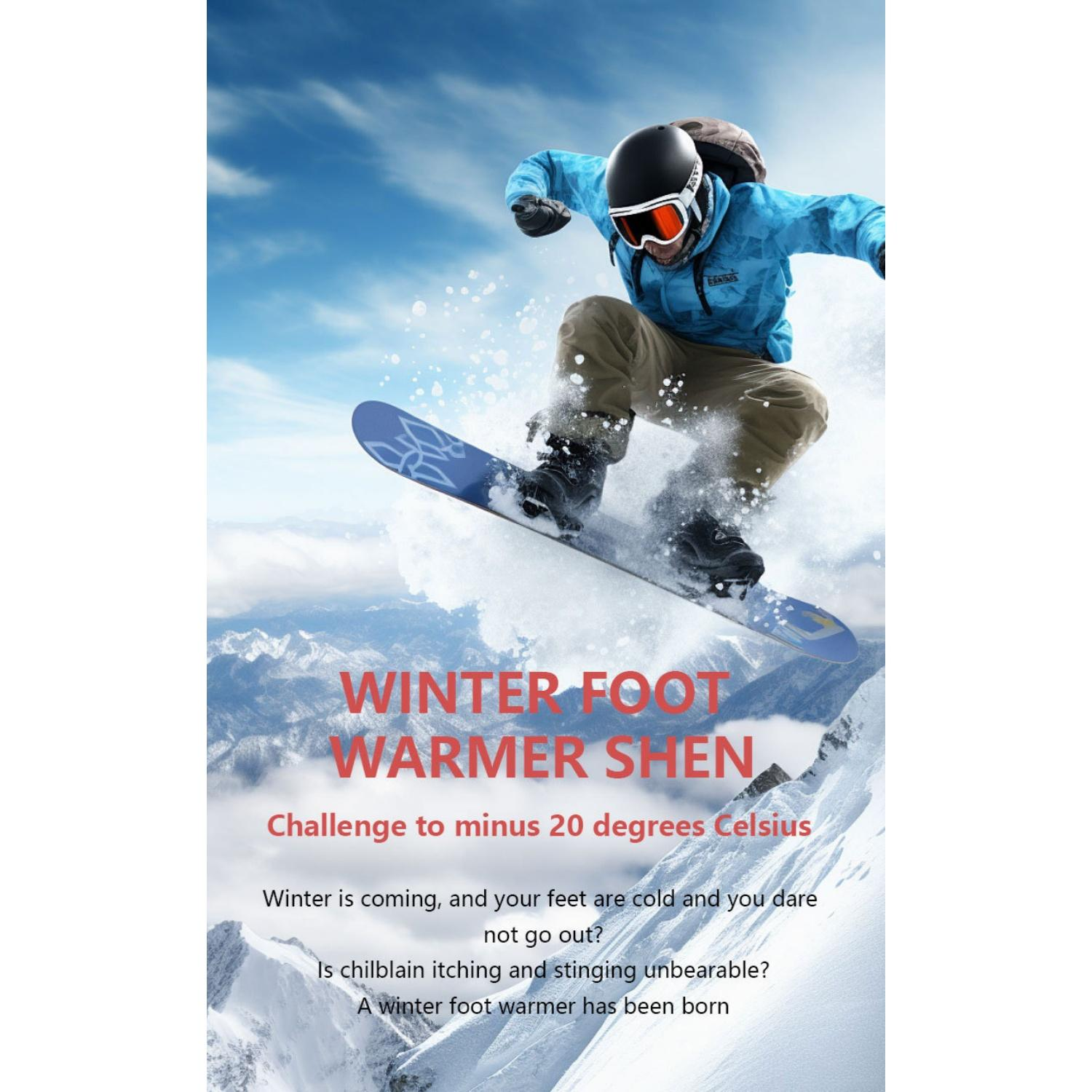 Ein Snowboarder springt in der Luft vor einer schneebedeckten Berglandschaft.