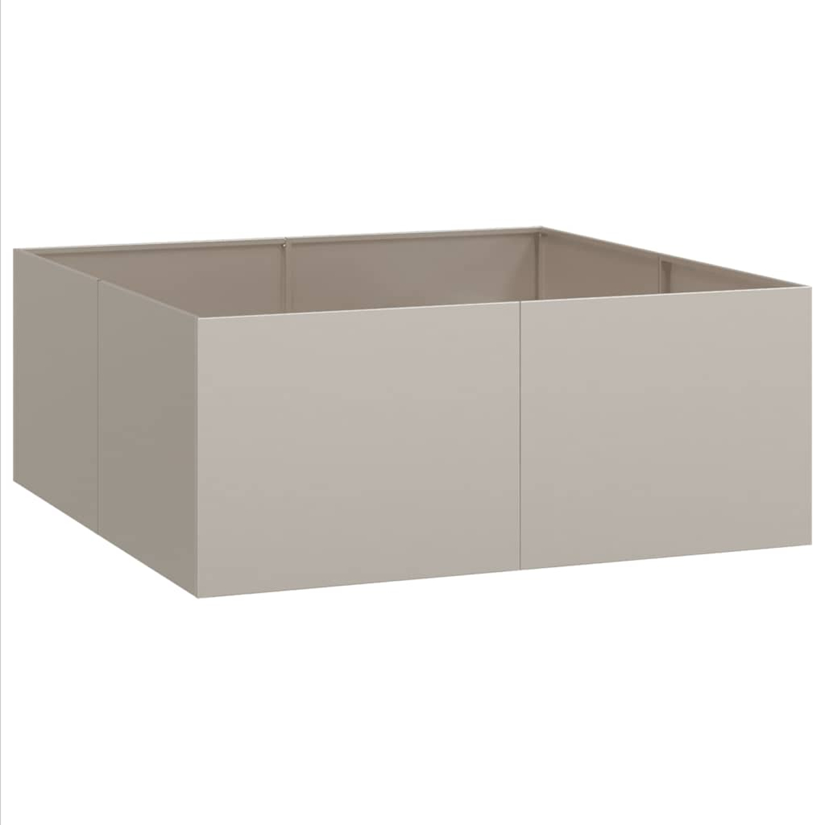 Un contenitore o una scatola semplice, rettangolare e beige.