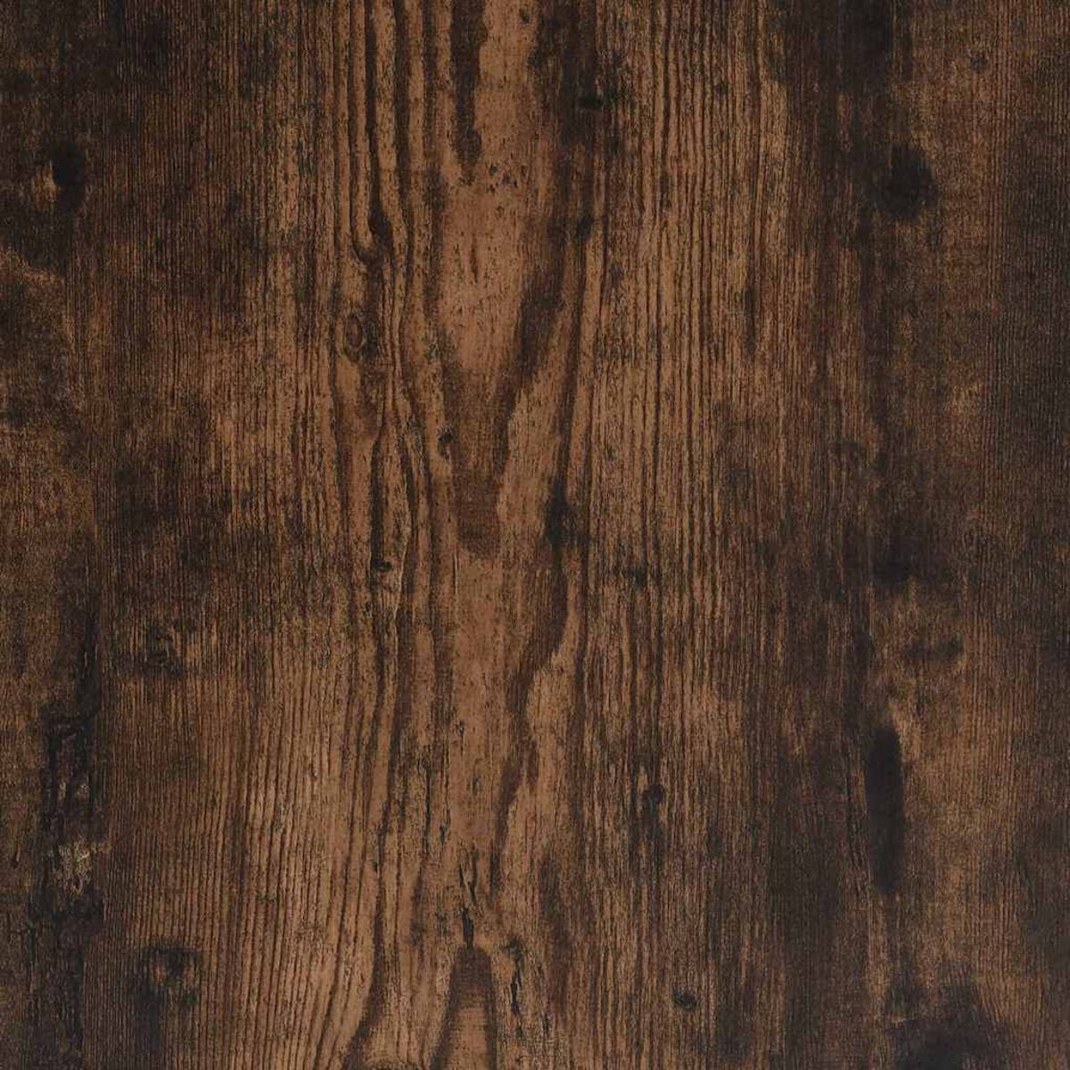 Dunkles Holz mit Maserung, vertikale Linien und Knöpfe.