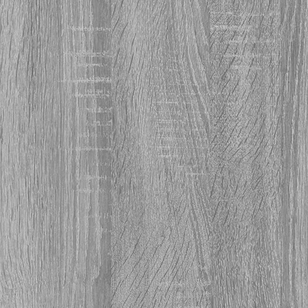 Graue Holzmaserung mit vertikalen Linien und Mustern.