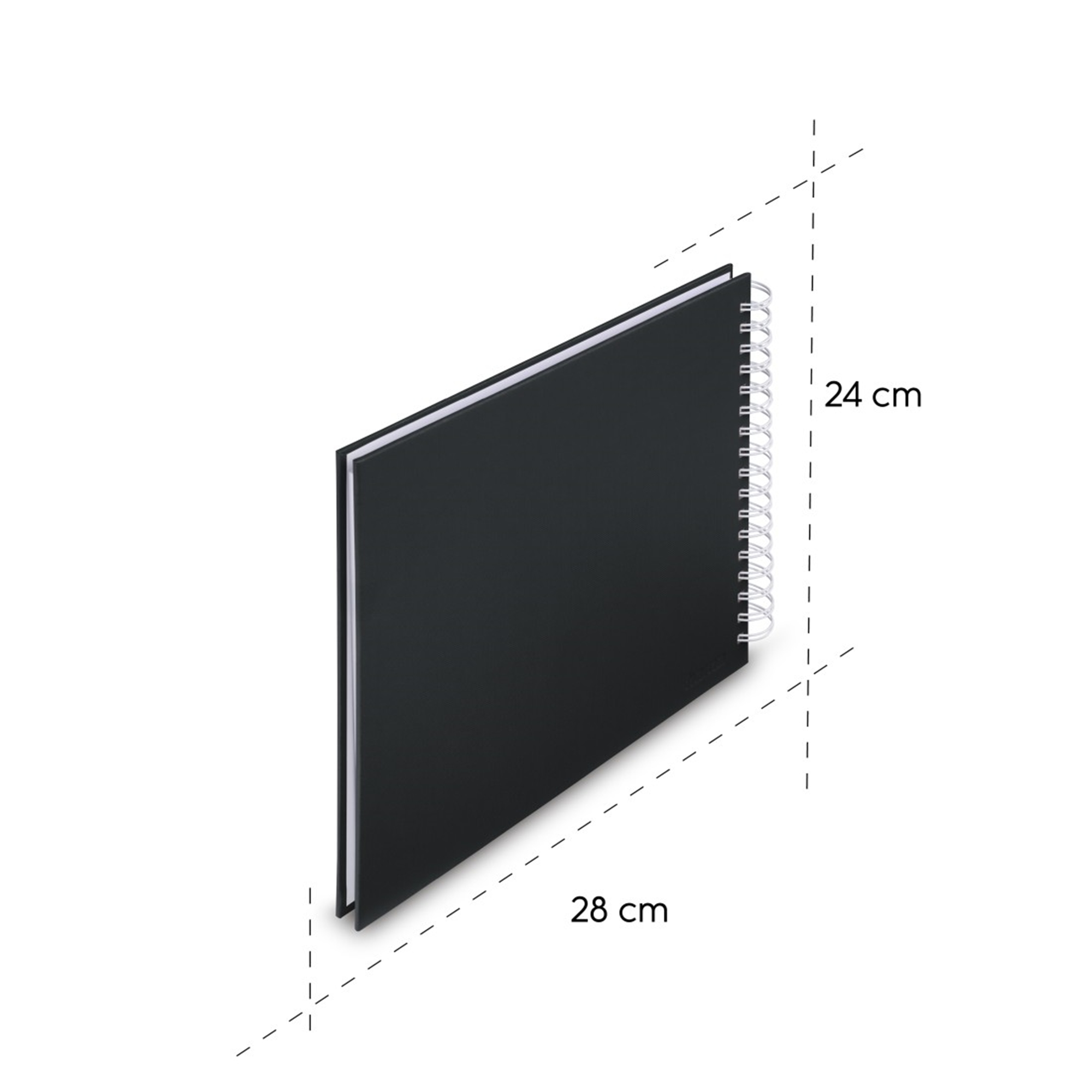 Czarny album spiralny, 28x24 cm.