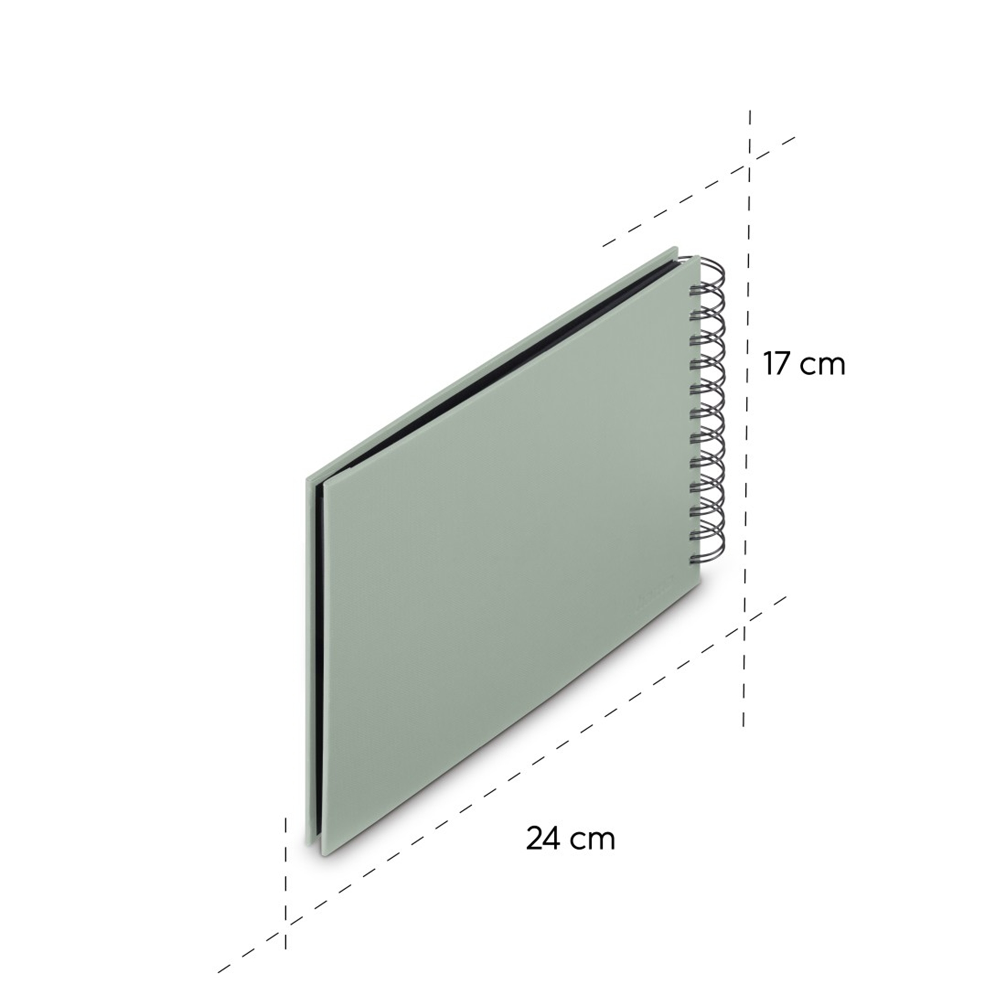 Jasnozielony notatnik bindowany spiralą, 24x17 cm.