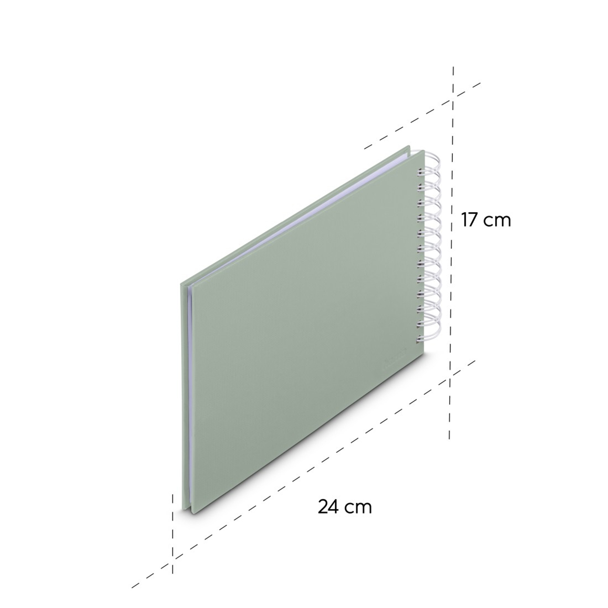 Jasnozielony notes w spirali, 24x17 cm.