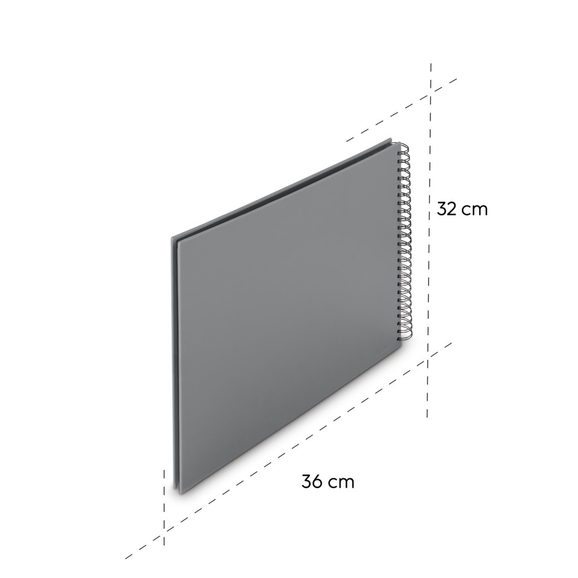 Szary notesz z spiralką, 36x32 cm.