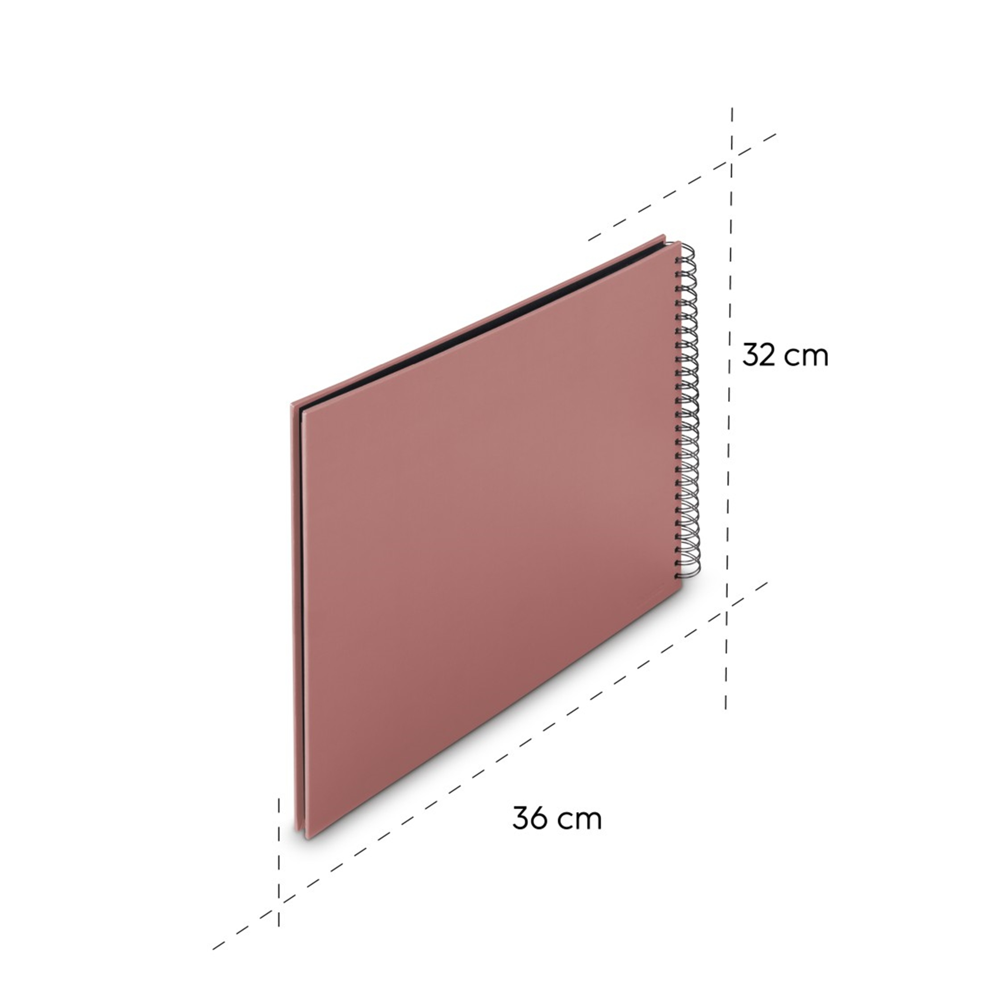Różowy notes b spiralą, 32x36 cm.