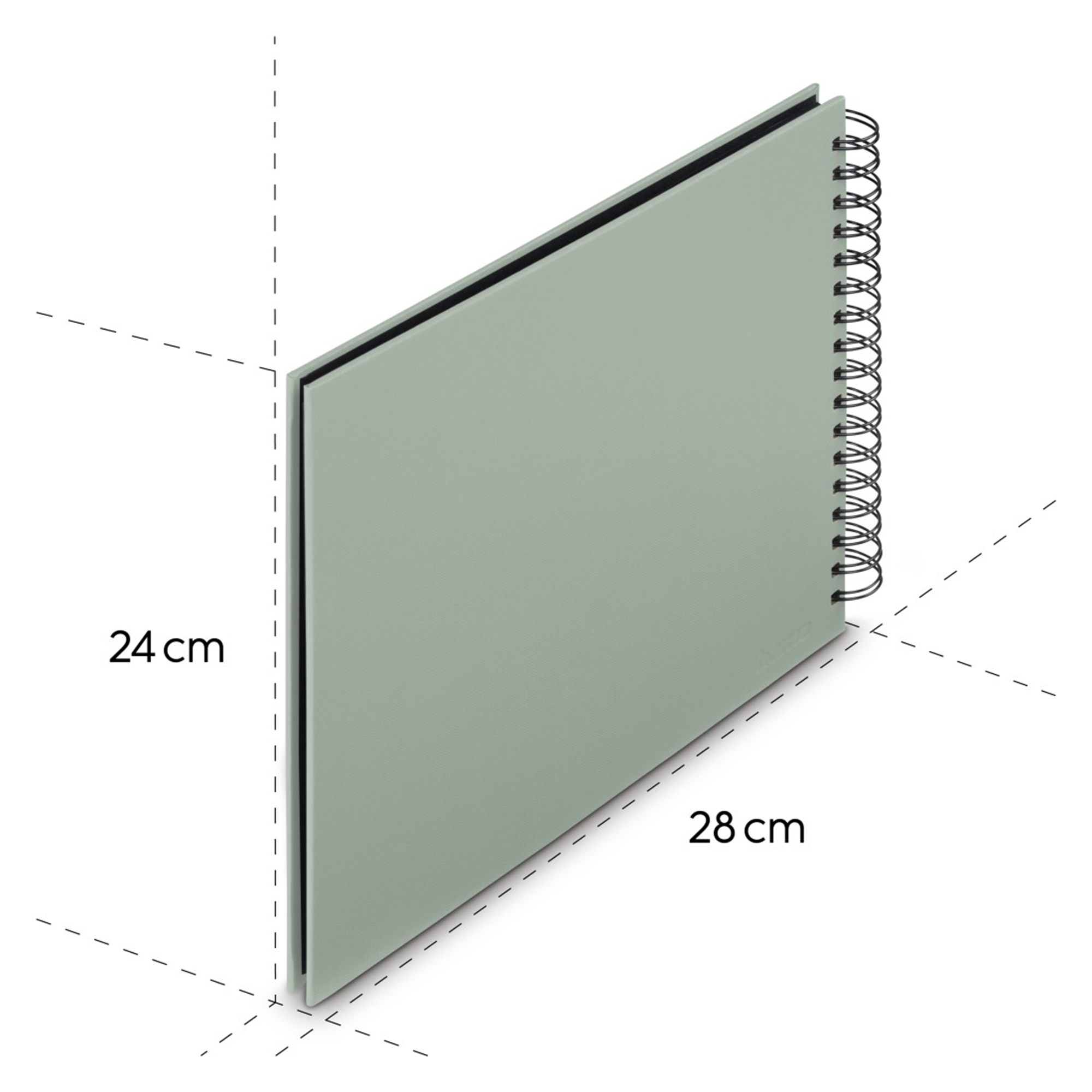 Zielony notatnik spiralny, 24x28 cm.