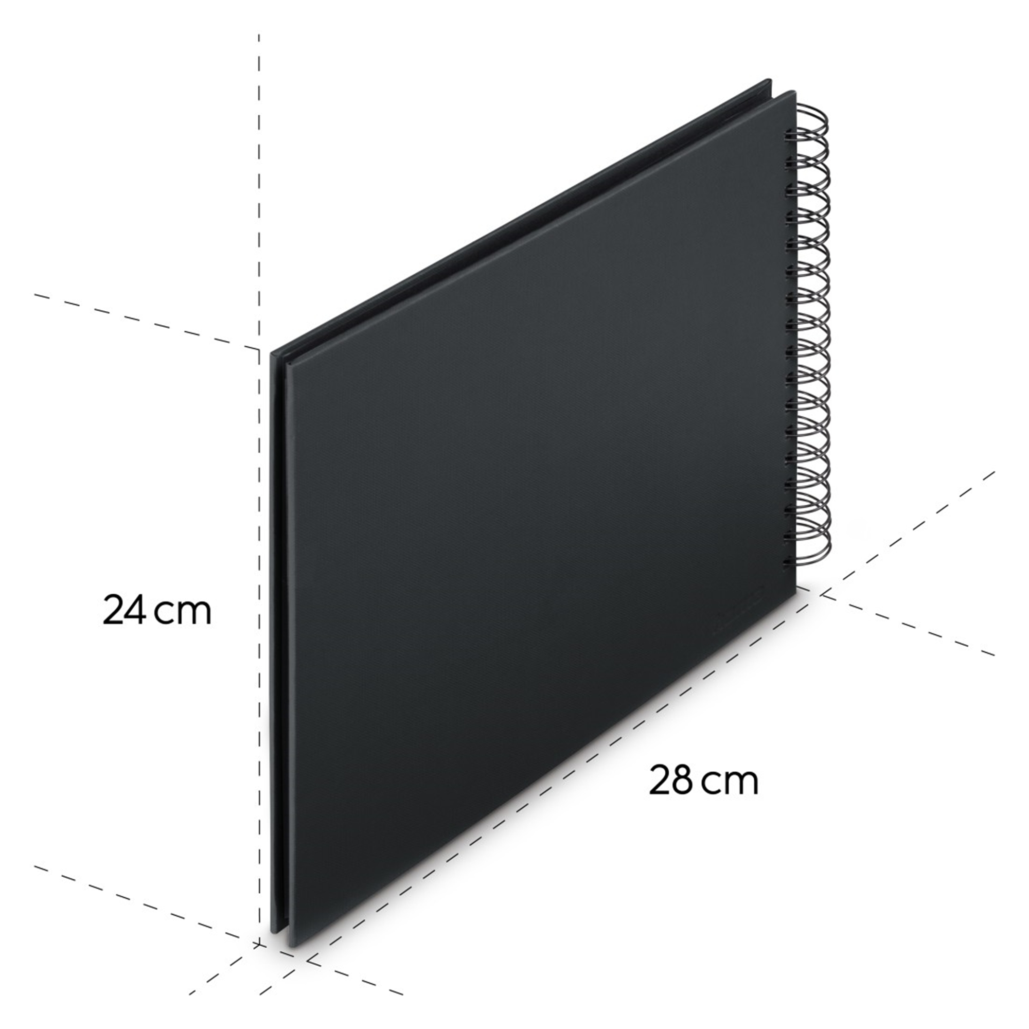 Czarny notatnik spiralny, 24x28 cm.