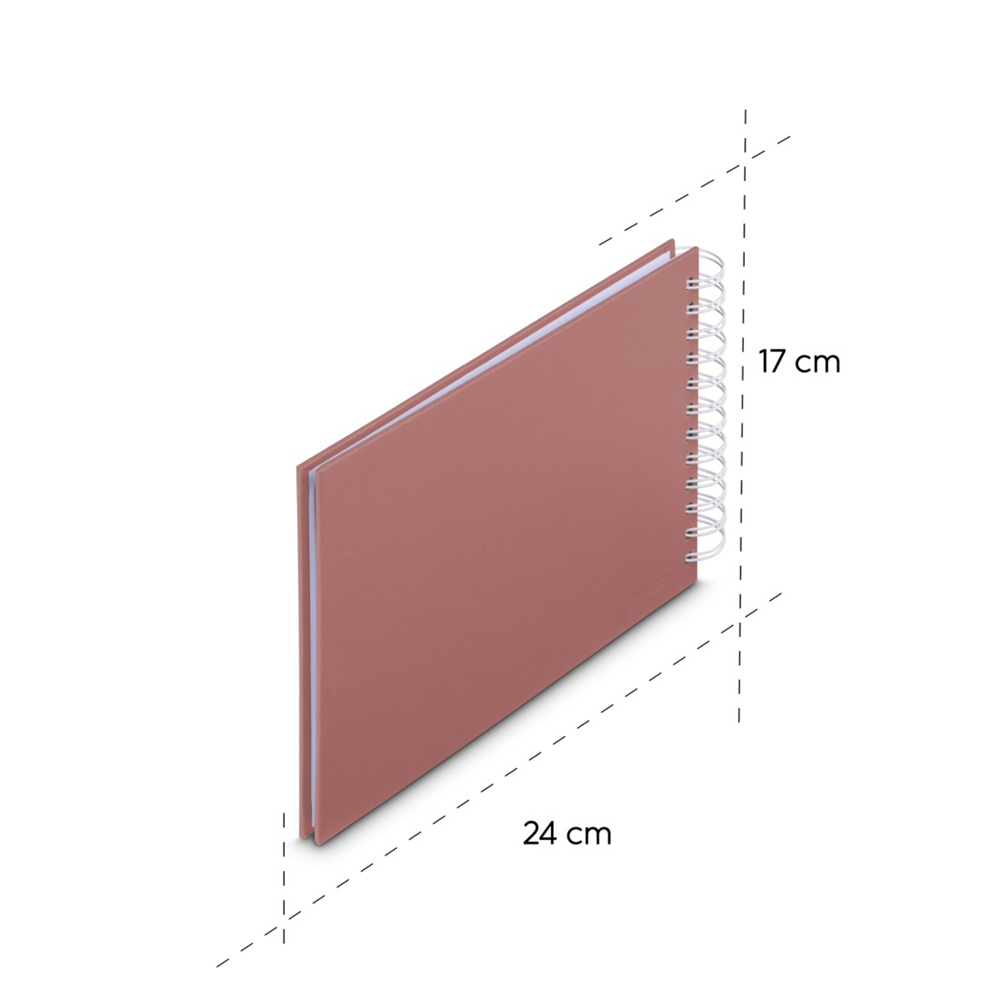 Różowy notes bindowany spiralą, 24x17 cm.