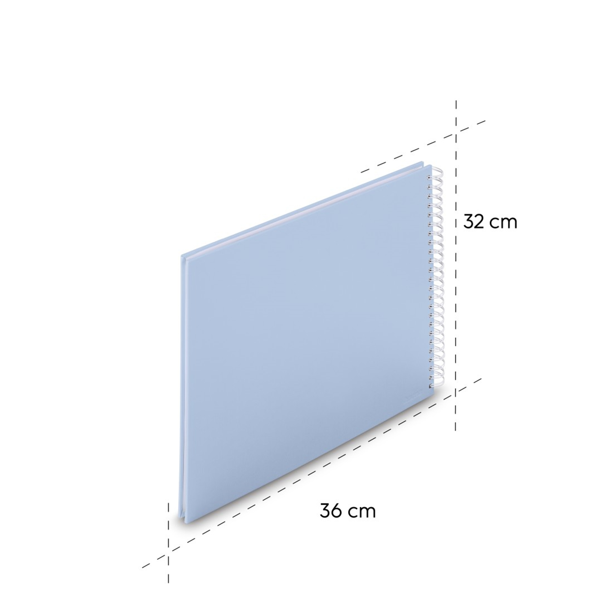Jasnoniebieski notes spiralny, 36x32 cm.