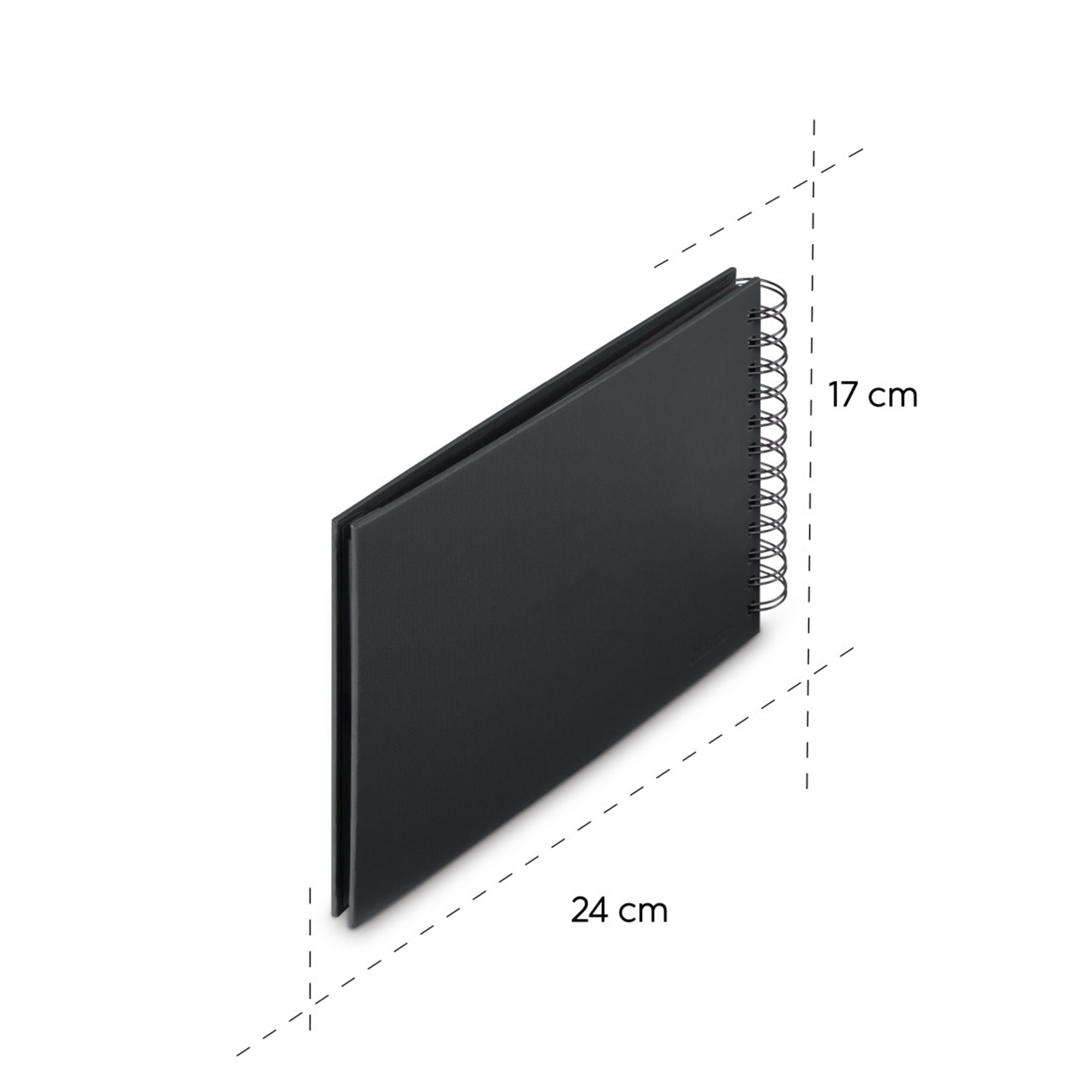 Czarny notes spiralny, 24x17 cm.