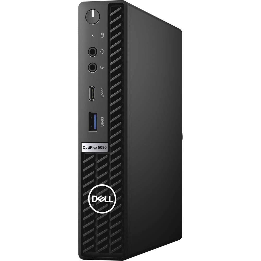 Escritorio Dell OptiPlex 5080 negro con puertos frontales.